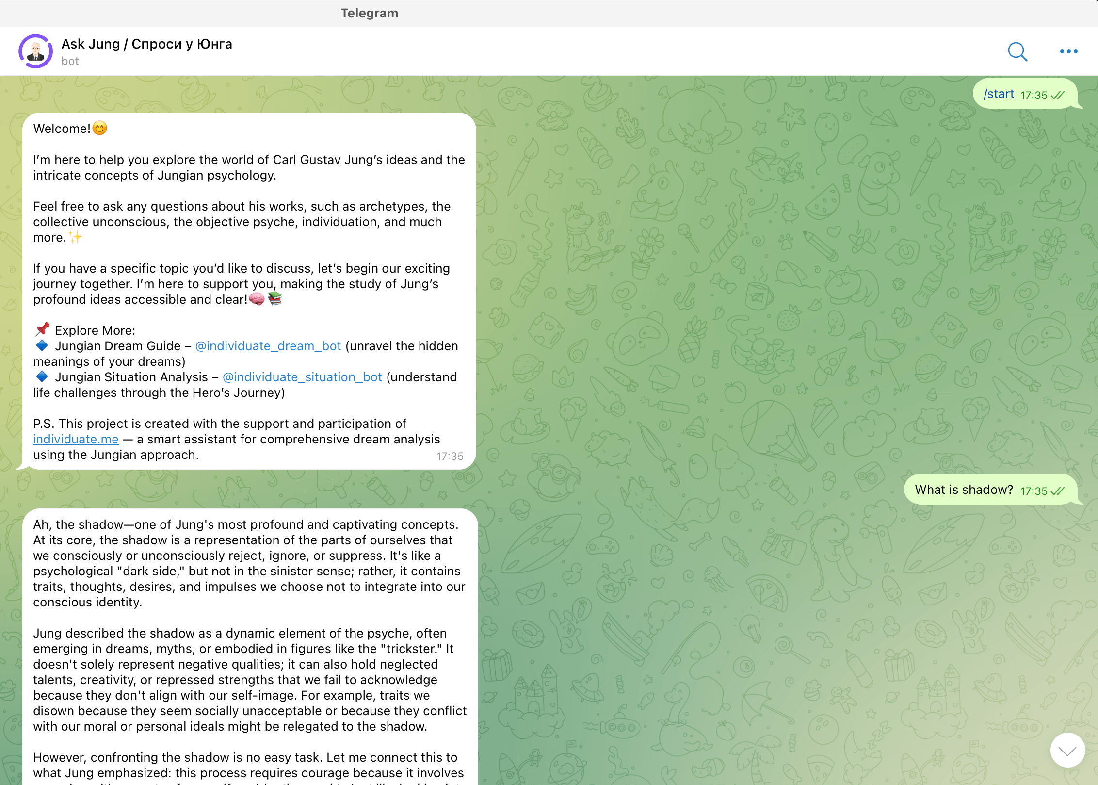 "Ask Jung" Telegram Bot